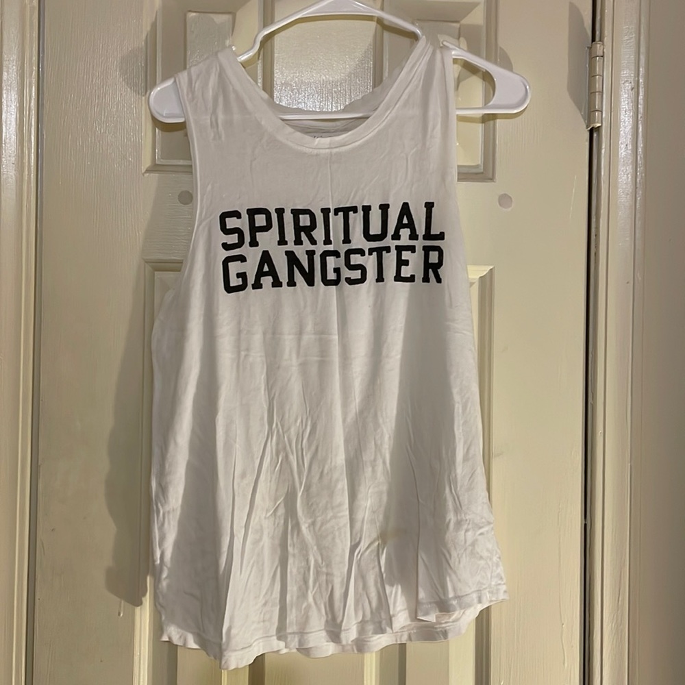 Spiritual Gangster womens sleeveless top. Size medium. Spot at bottom. 😎😊